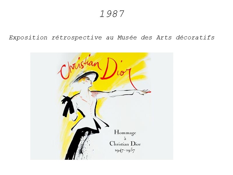Exposition rétrospective au Musée des Arts décoratifs 1987